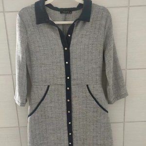 Size S Grey-Navy Trendyol Dress with Two Pockets
